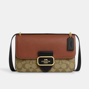 NWT Coach Large Morgan Square Crossbody In Colorblock Signature Canvas